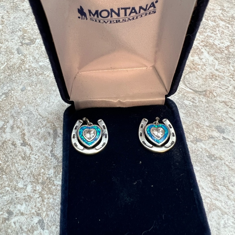 Horseshoe dangling earrings